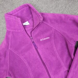 Columbia Fleece Jacket Womens Size‎ S Purple Full Zip Lightweight Coat